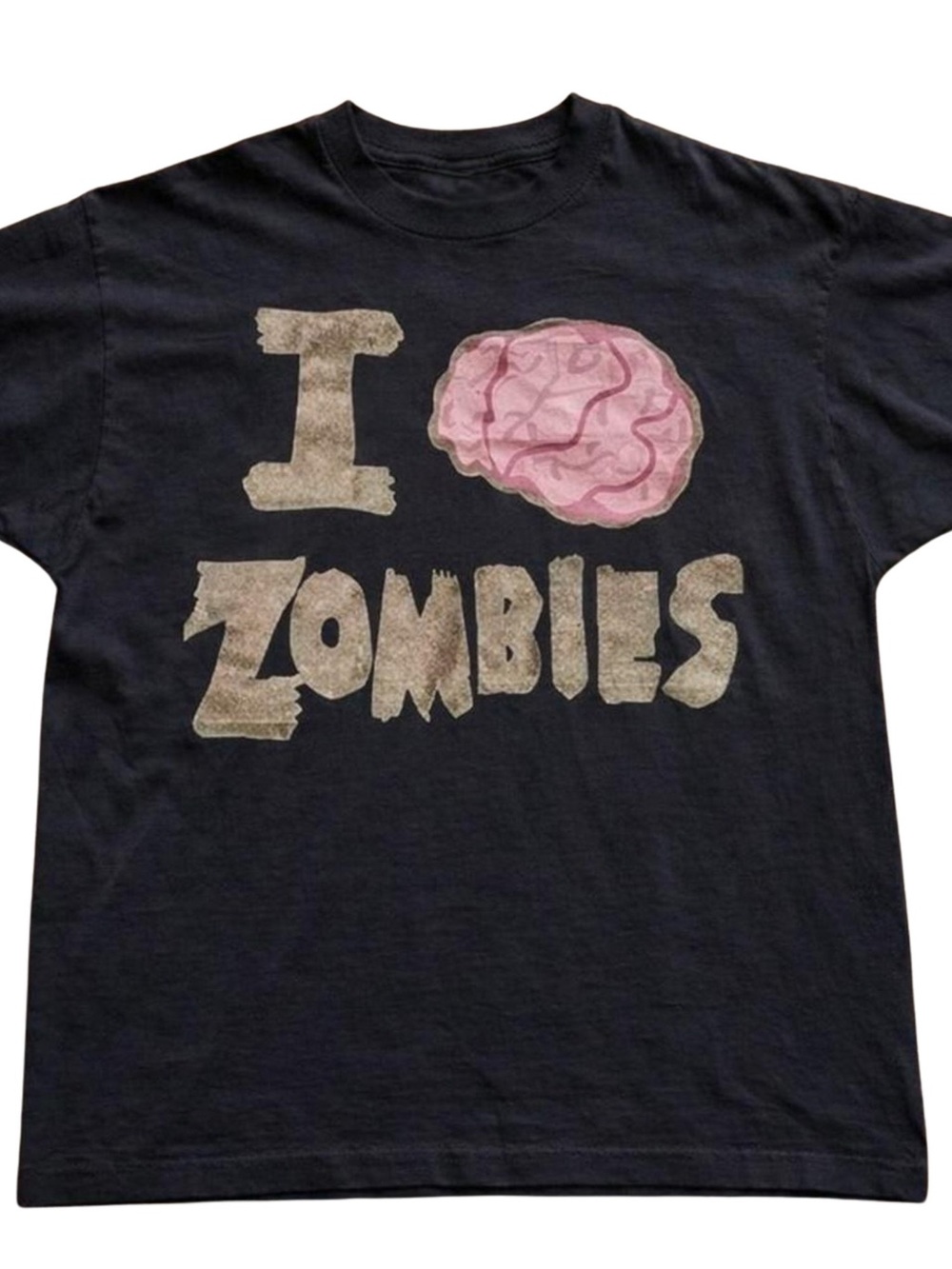 Gildan Black Short Sleeve Tee with Pink Brain 'I Zombies' Graphic